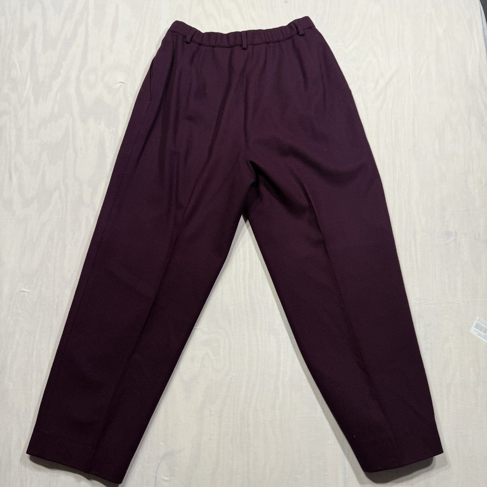 Pendleton 12 100% Virgin Wool Business Slacks Purple Pin Stripe Side Zip